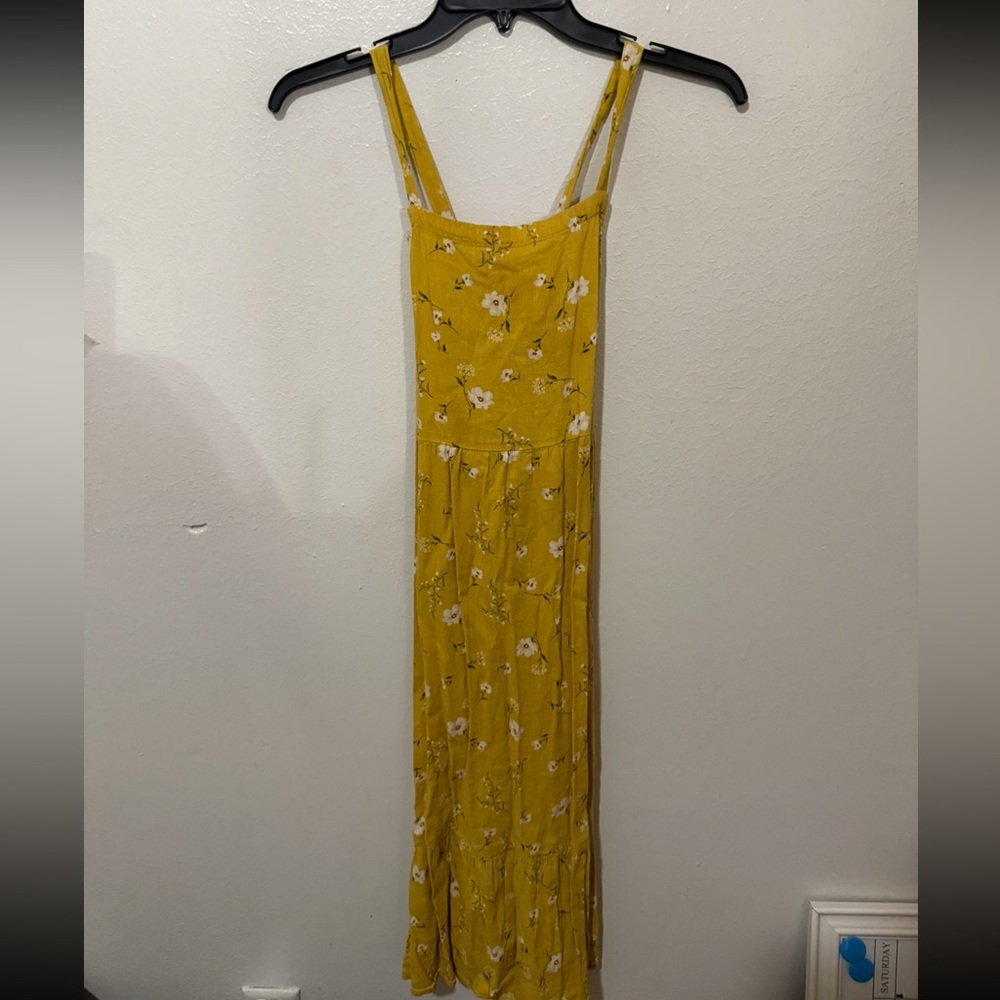 Old Navy Yellow Floral Midi Dress